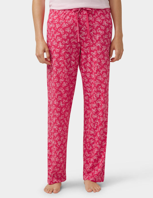 Hue Put A Bow On It PJ Pant - Bright Rose