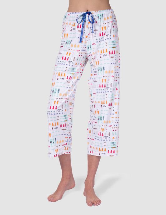 Hue After Dinner Dwink PJ Capri - Bright White