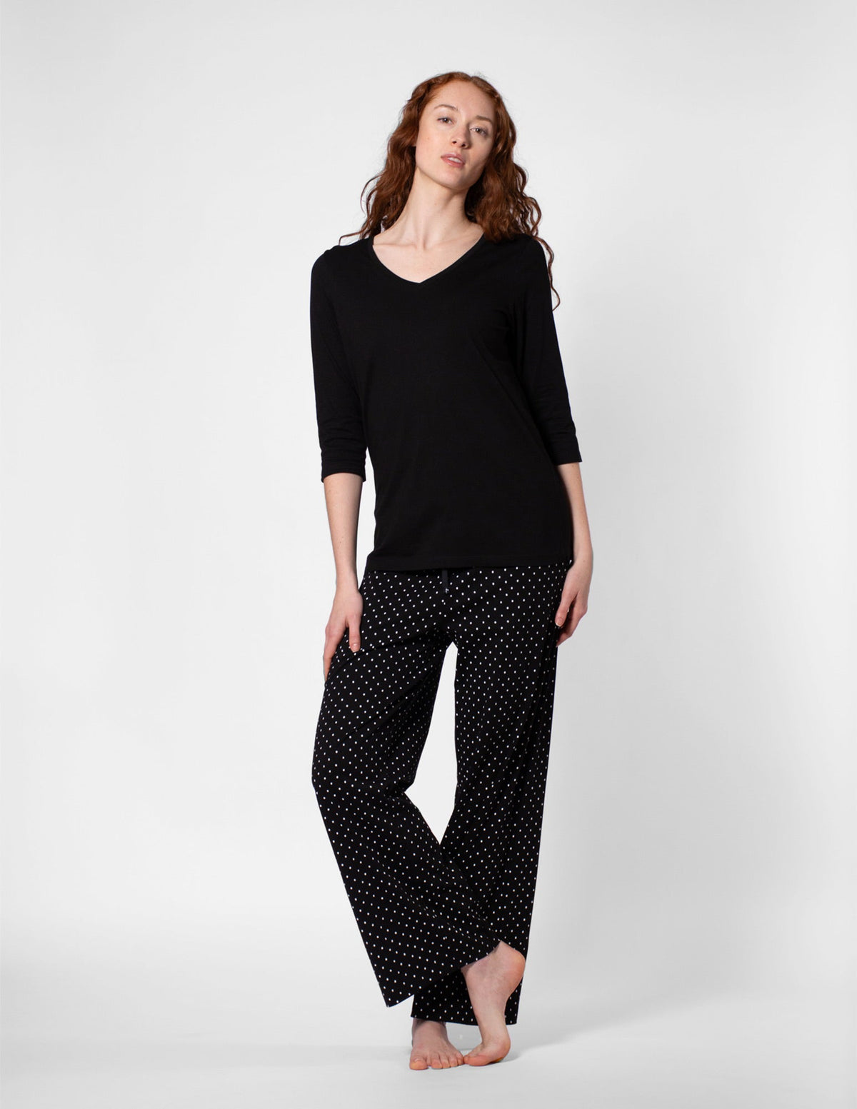 Hue SleepWell Rio Dots Sleep Pant - Black