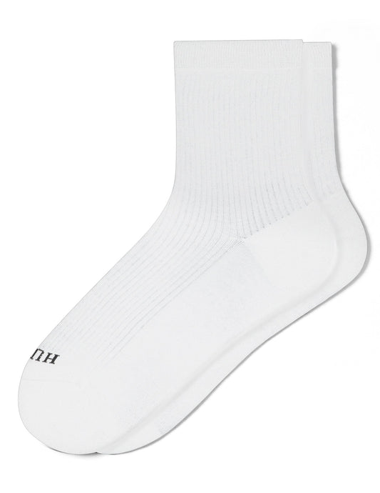 Hue Silk Blend Sheer Rib Anklet - White