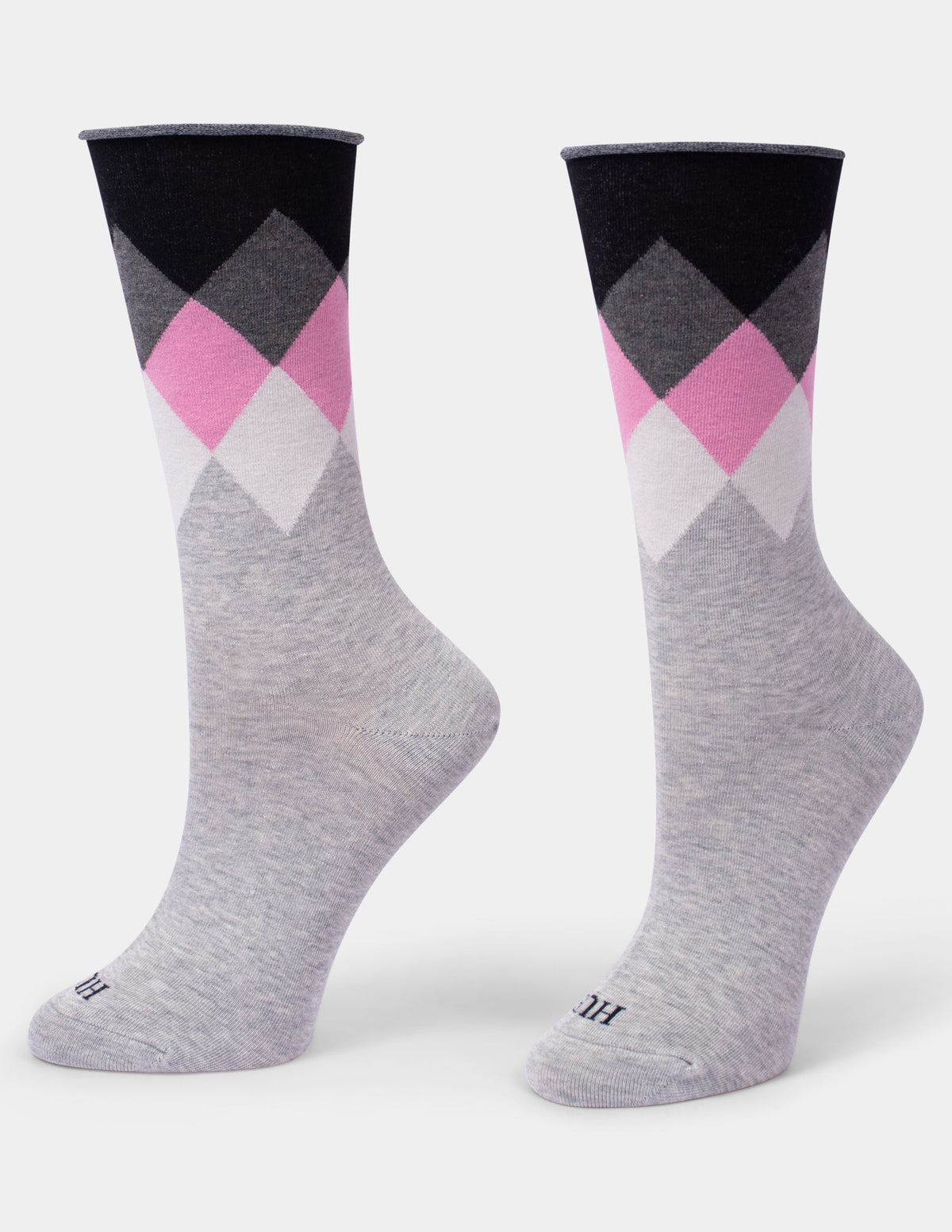 Hue Jeans Socks Crew 3 Pair Pack - Ombre Argyle