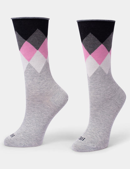 Hue Jeans Socks Crew 3 Pair Pack - Ombre Argyle