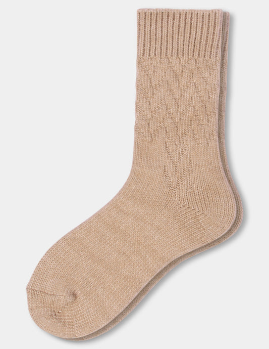 Hue Textured Cable Sock - Taupe