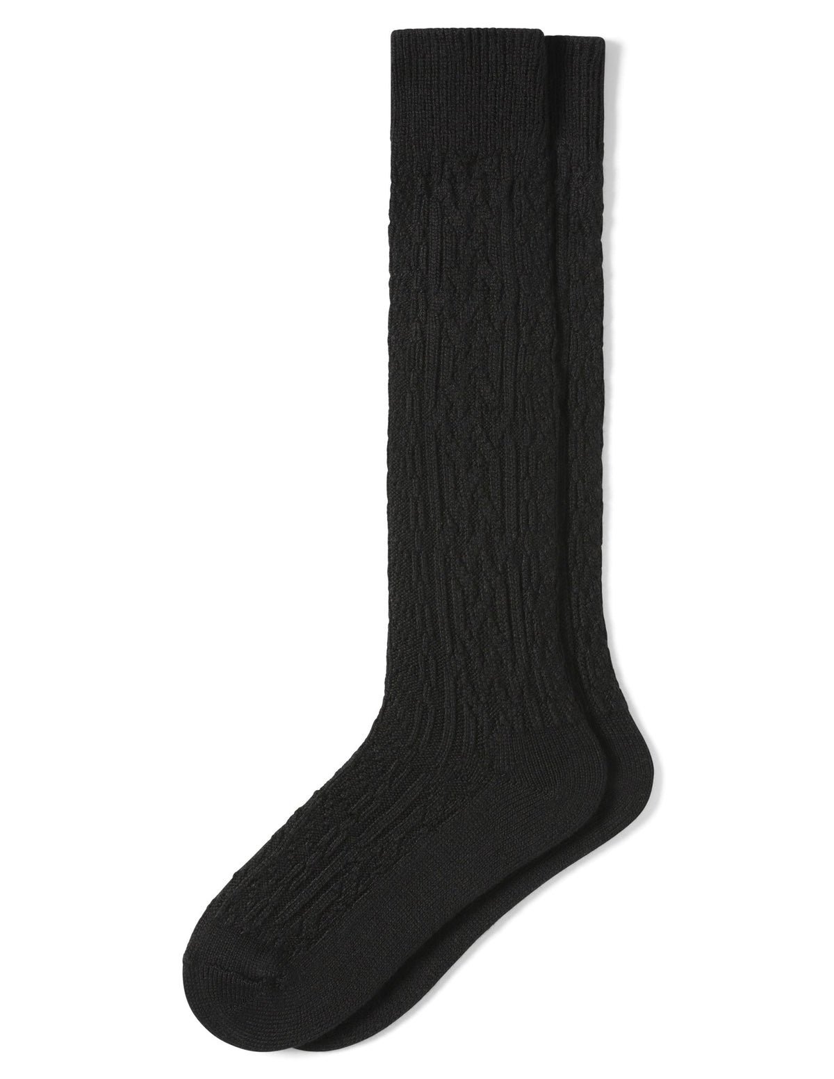 Hue Cable Knee Sock - Black