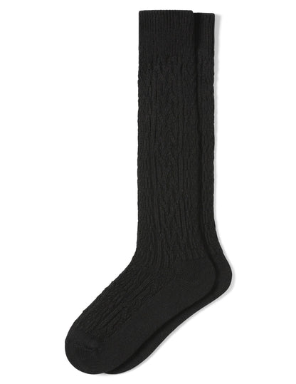 Hue Cable Knee Sock - Black