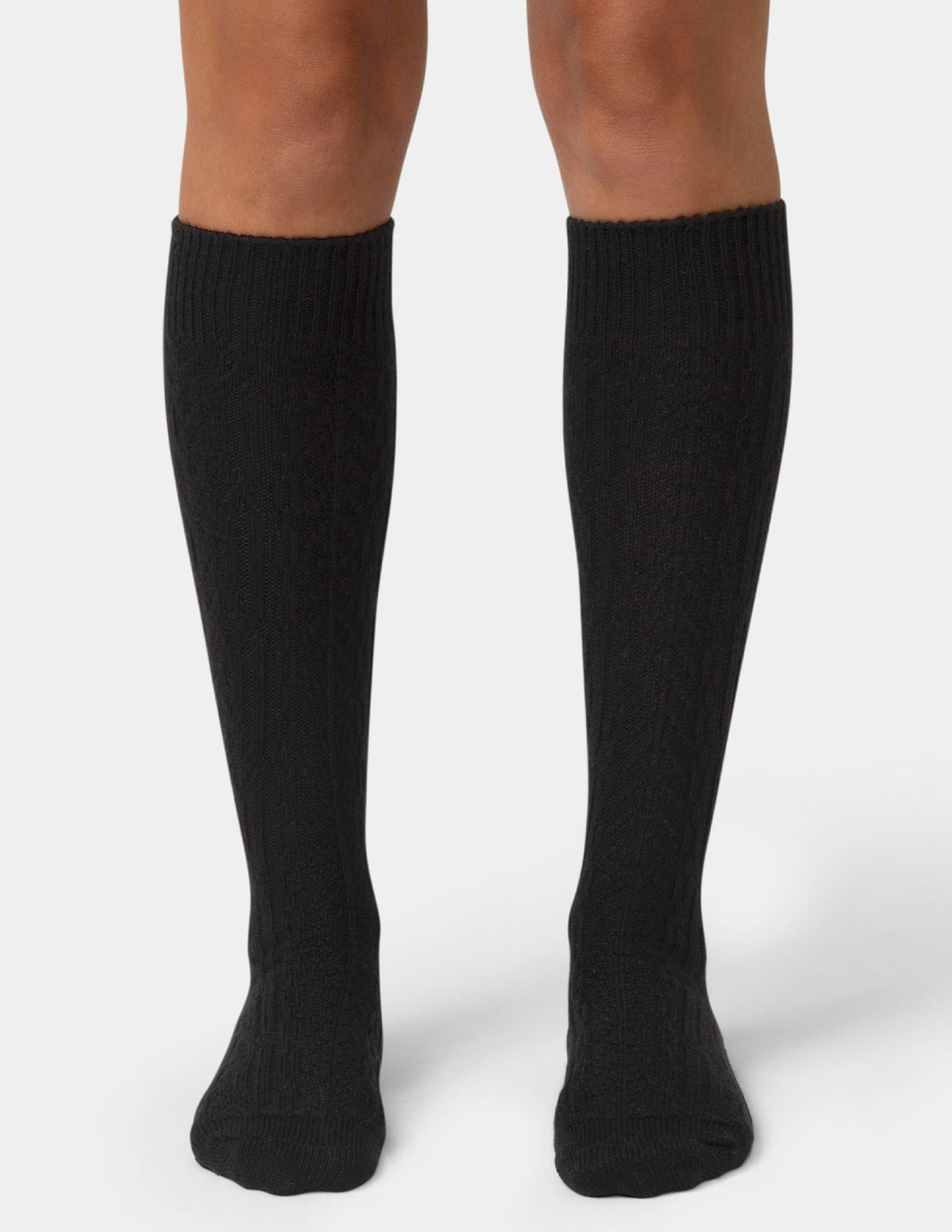 Hue Cable Knee Sock - Black