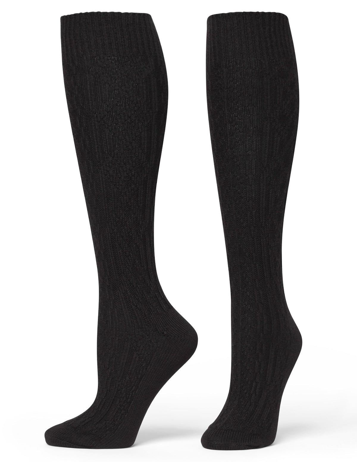 Hue Cable Knee Sock - Black