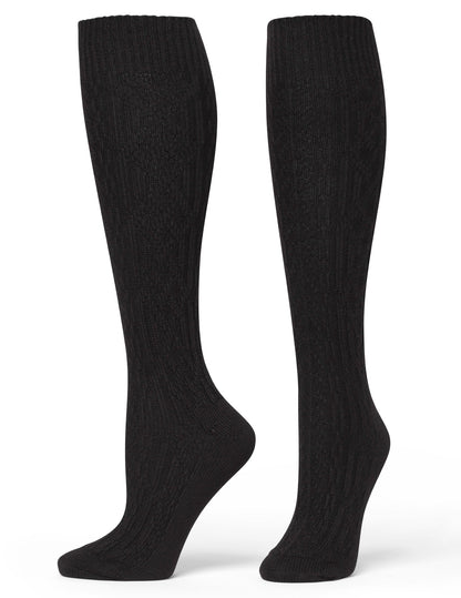 Hue Cable Knee Sock - Black