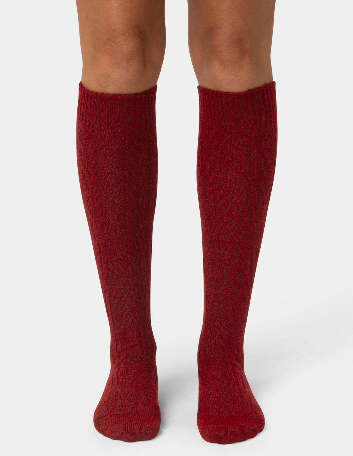 Hue Cable Knee Sock - Rio Red