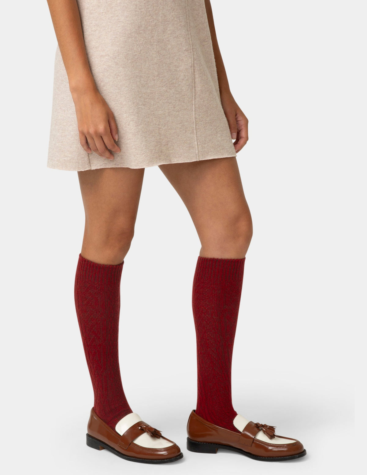 Hue Cable Knee Sock - Rio Red