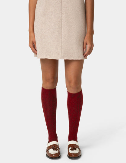Hue Cable Knee Sock - Rio Red