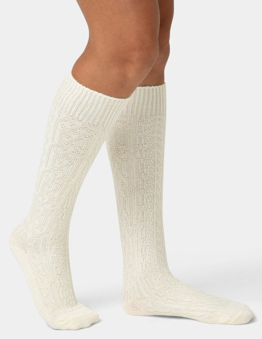 Hue Cable Knee Sock - Ivory
