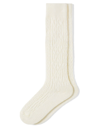 Hue Cable Knee Sock - Ivory