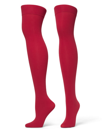 Hue Opaque Over The Knee Sock - Jester Red
