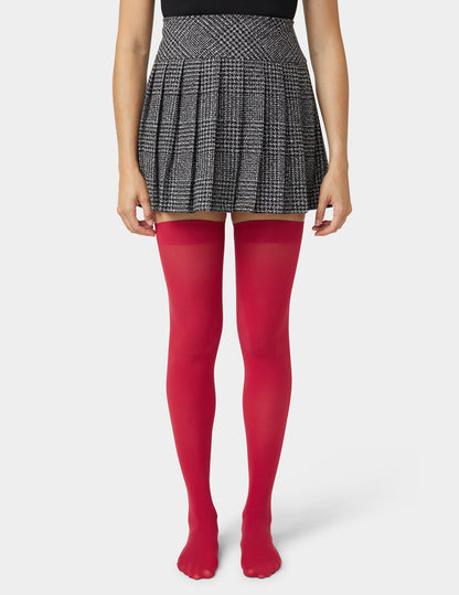 Hue Opaque Over The Knee Sock - Jester Red