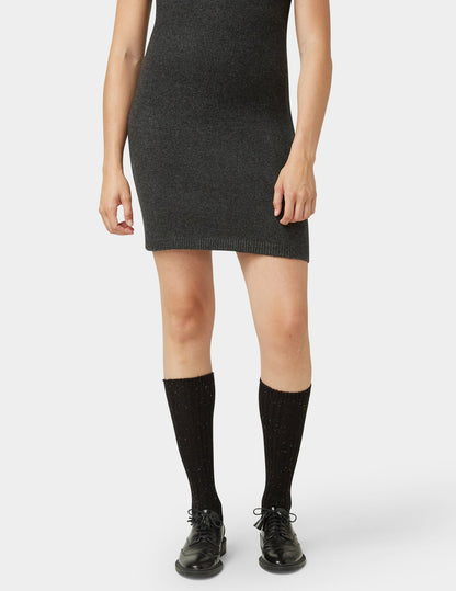 Hue Ribbed Tweed Knee Sock - Black