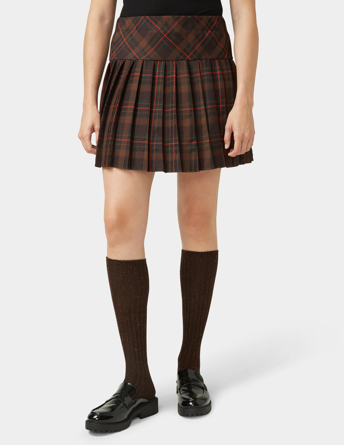 Hue Ribbed Tweed Knee Sock - Espresso