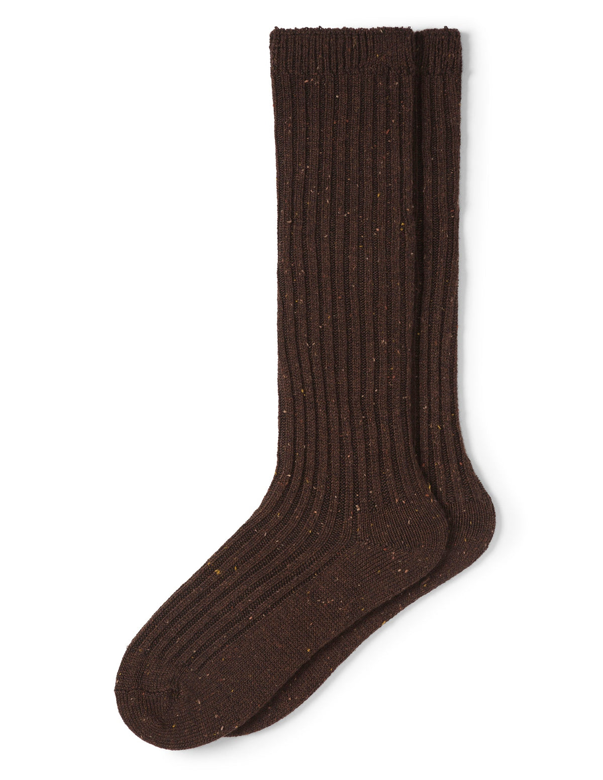 Hue Ribbed Tweed Knee Sock - Espresso