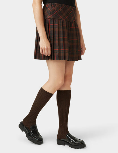 Hue Ribbed Tweed Knee Sock - Espresso