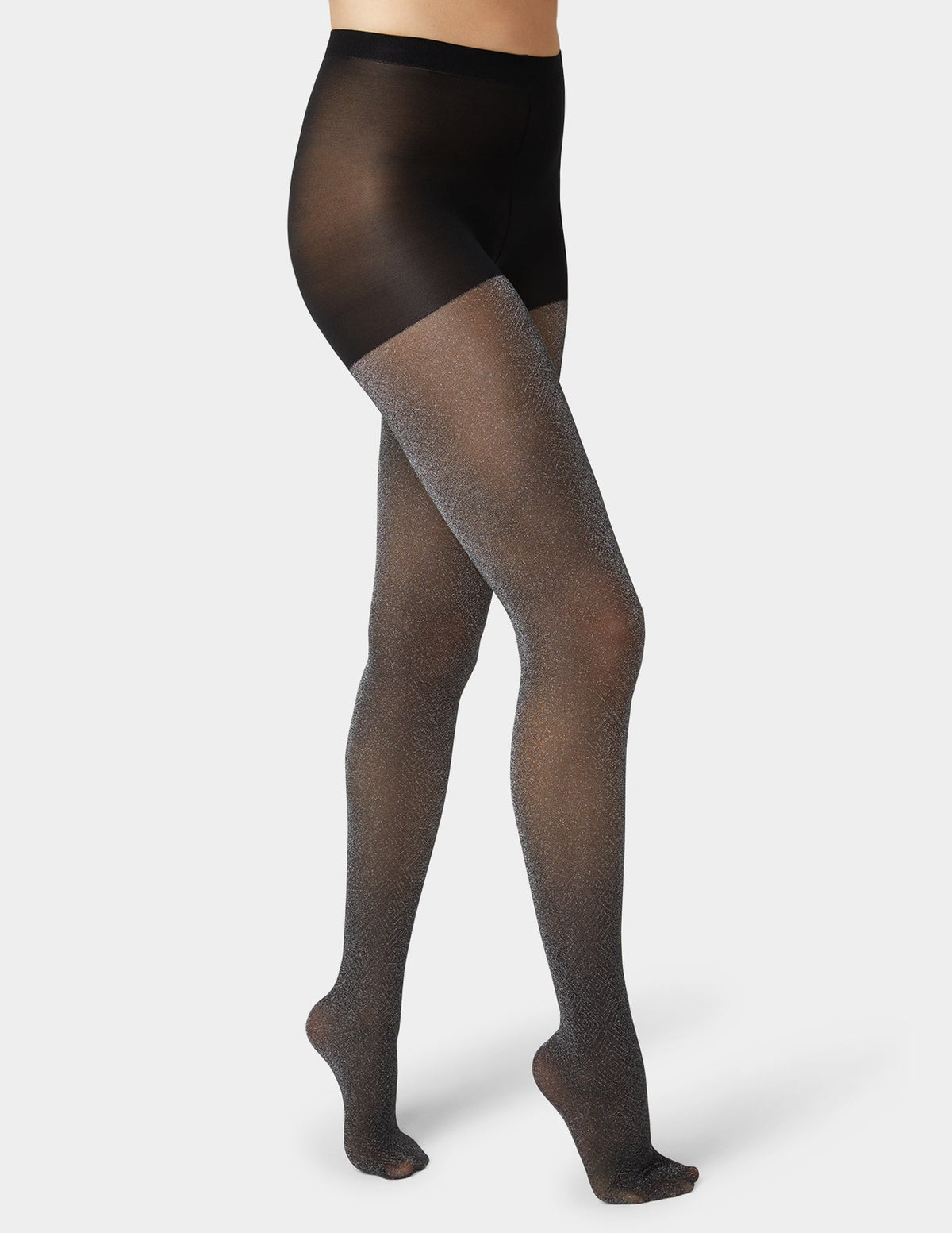 Hue Shimmer Diamond Tight With Control Top - Black