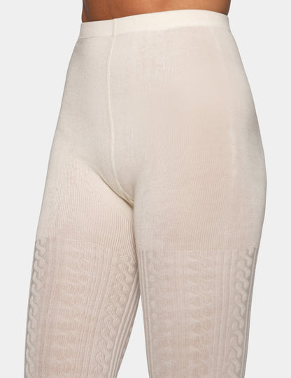 Hue Cable Sweater Tight - Ivory