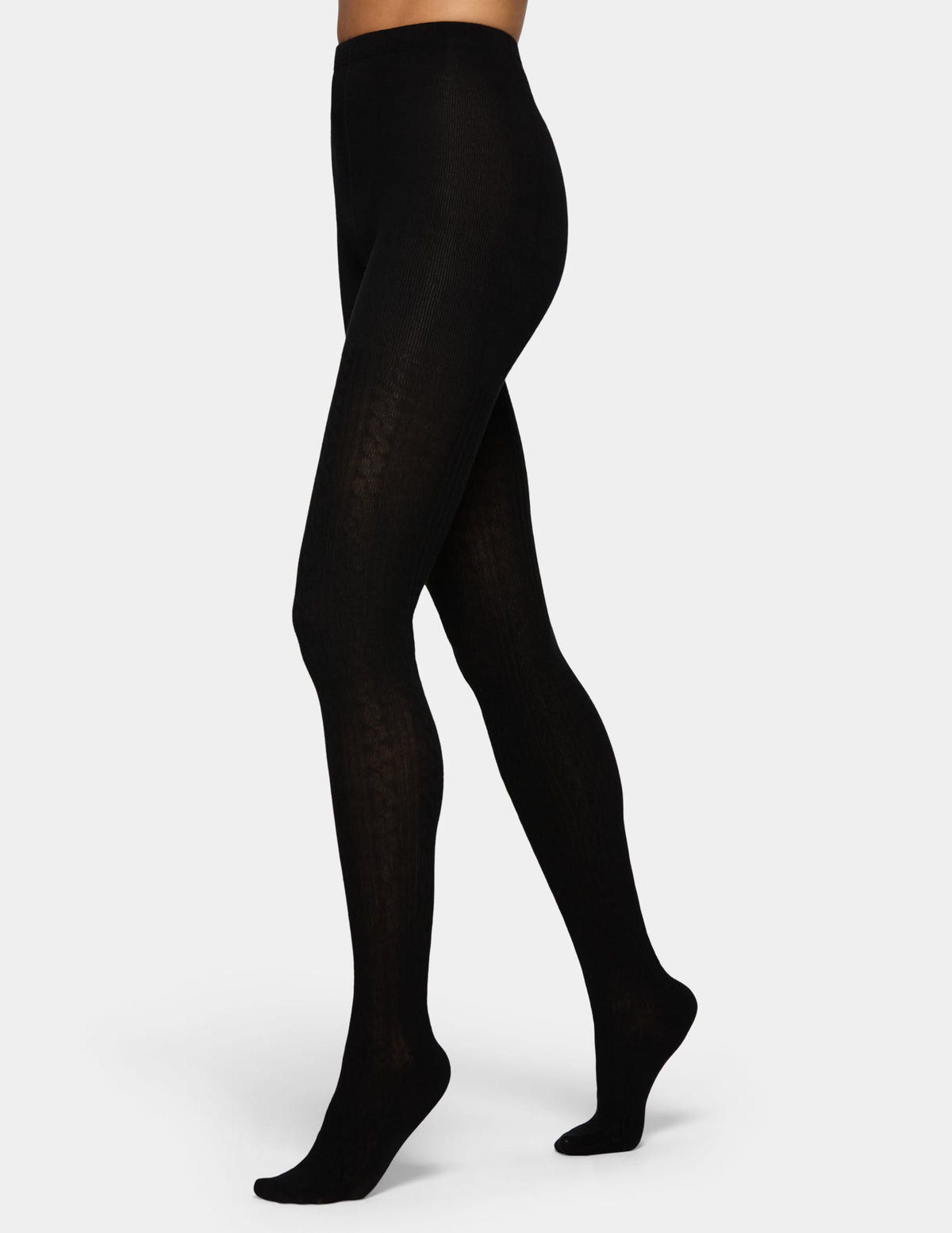 Hue Cable Sweater Tight - Black