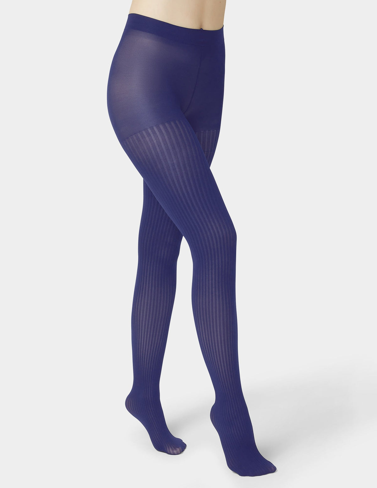 Hue Opaque Sheer Rib Tight With Control Top - Navy