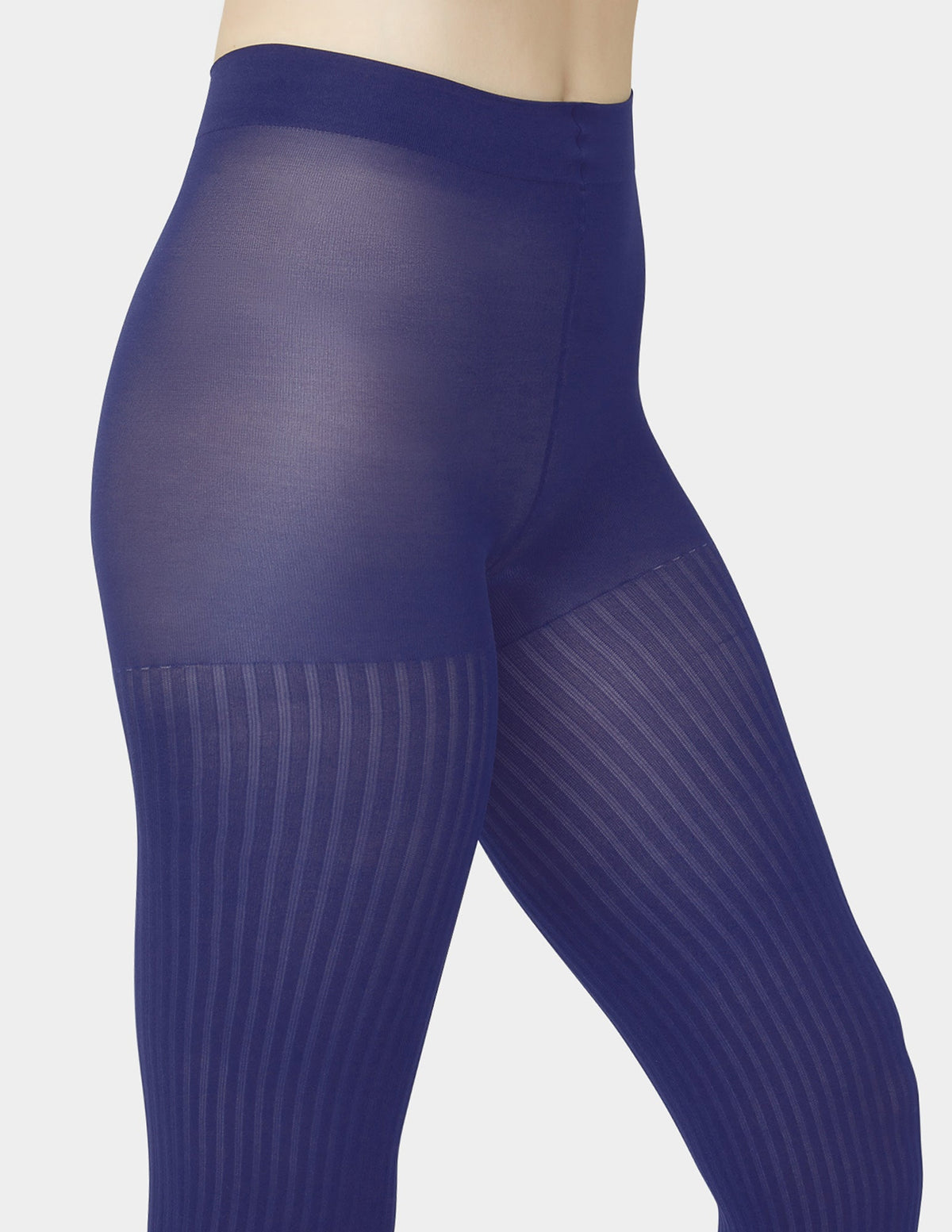 Hue Opaque Sheer Rib Tight With Control Top - Navy