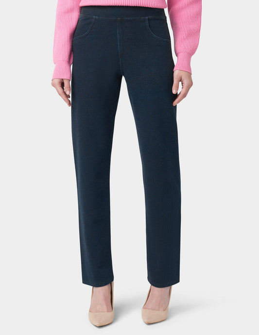 Hue Game-Changing Hi-Rise Straight Leg Legging - Dark Rinse Wash