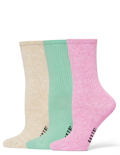Hue Women's Must Have Crew 3 Pair Pack - Crocus