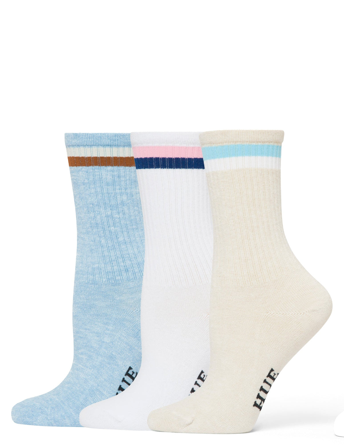 Hue Women's Must Have Crew 3 Pair Pack - Multi Stripe