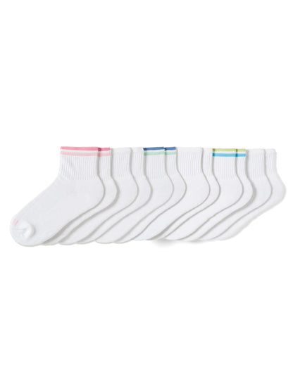 Hue Sport Mini Crew Sock 6 Pair Pack - Tipped