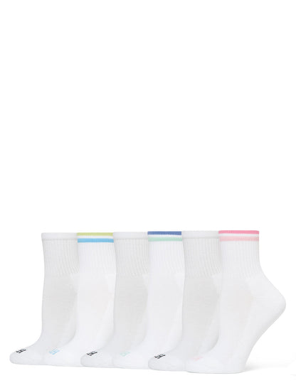 Hue Sport Mini Crew Sock 6 Pair Pack - Tipped
