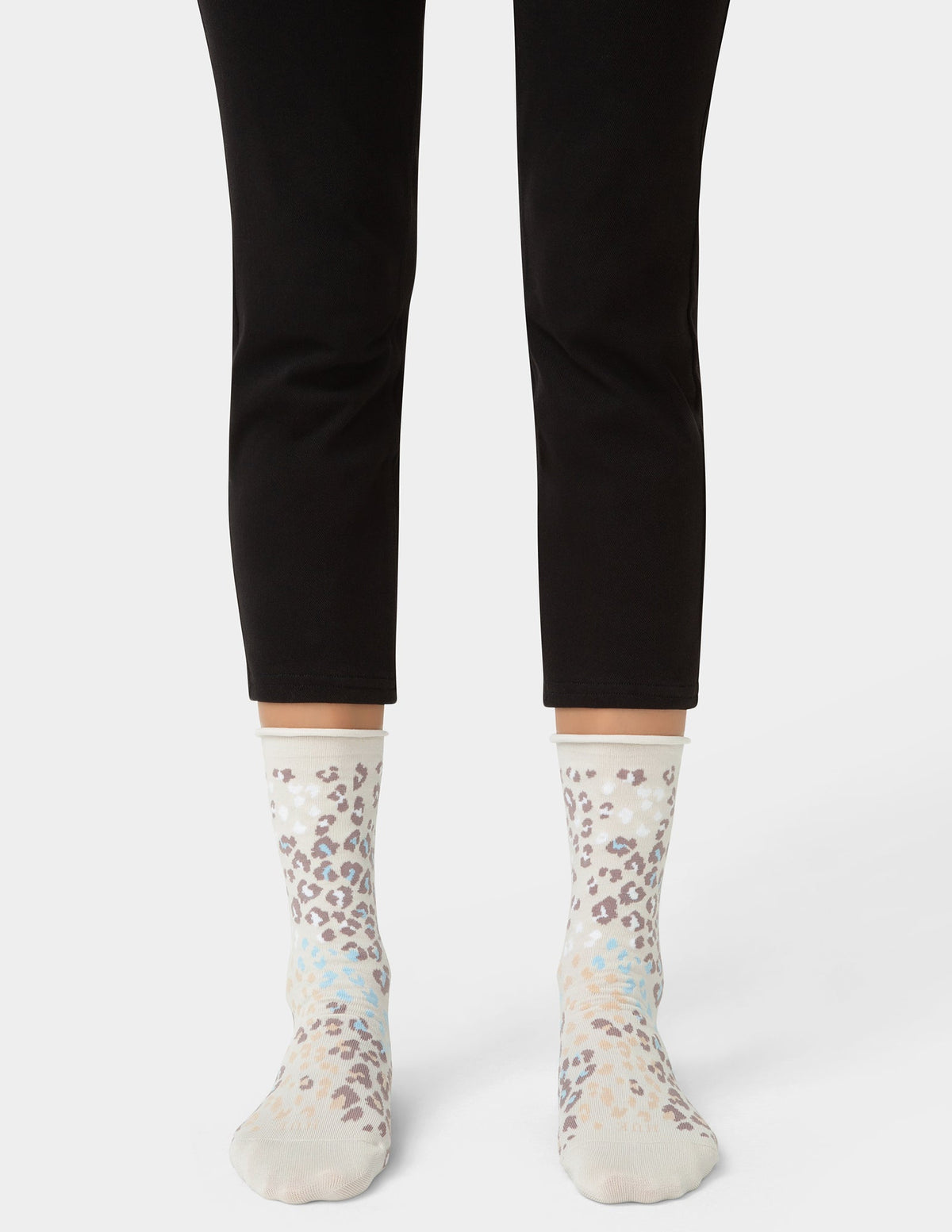 Hue Jeans Socks - Cream Animal