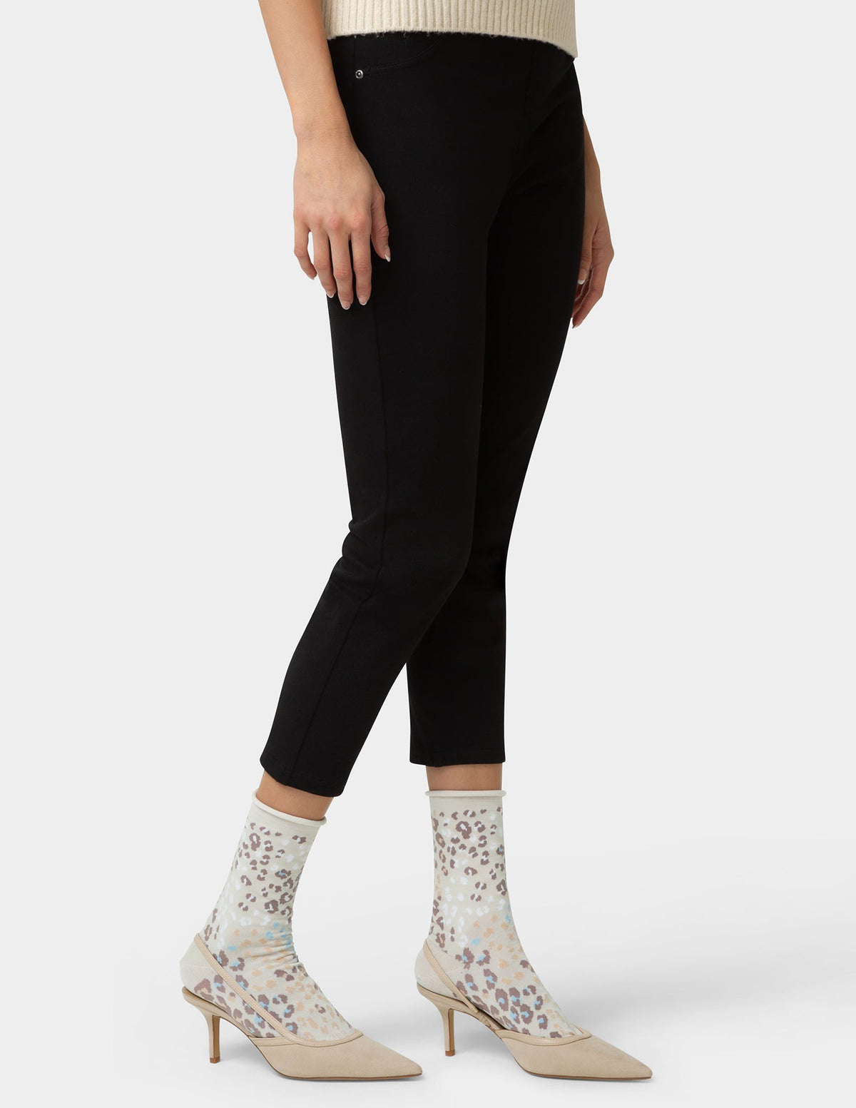 Hue Jeans Socks - Cream Animal