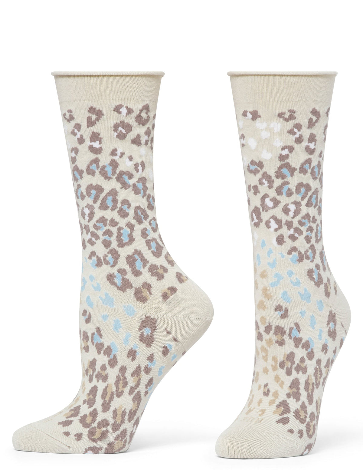 Hue Jeans Socks Crew 3 Pair Pack - Cream Animal