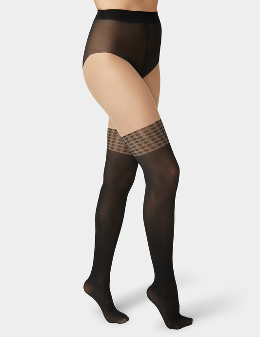 Hue Faux Thigh High Tight - Black