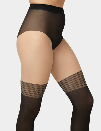 Hue Faux Thigh High Tight - Black
