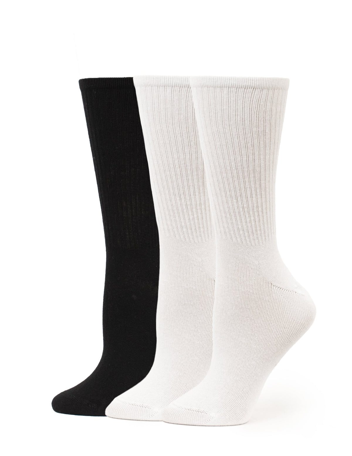 Hue Women's Must Have Crew 3 Pair Pack - White/Black
