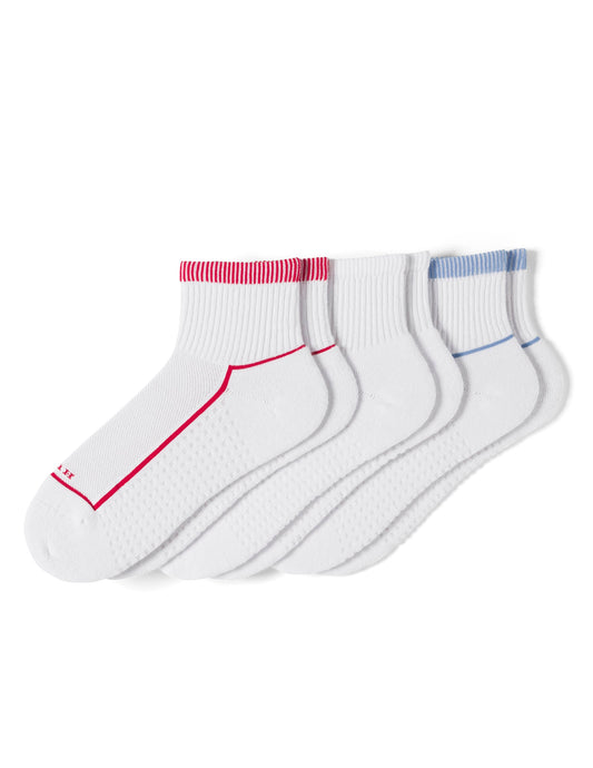 Hue Air Cushion Mini Crew Top Socks 3 Pair Pack - Nautical