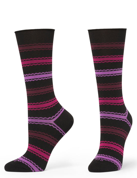 Hue Jeans Socks - Multi Scallop Stripe