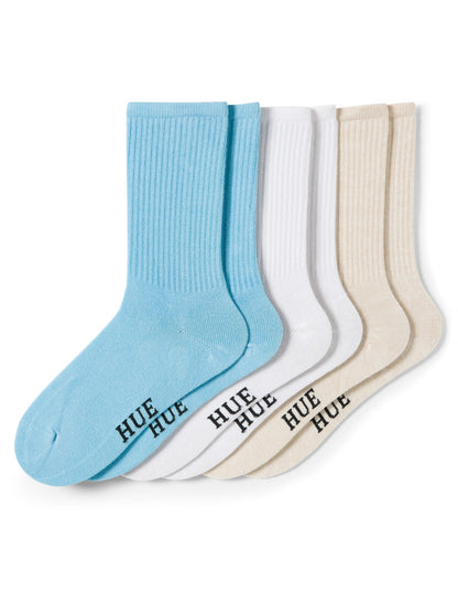 Hue Women's Must Have Crew 3 Pair Pack - Blue