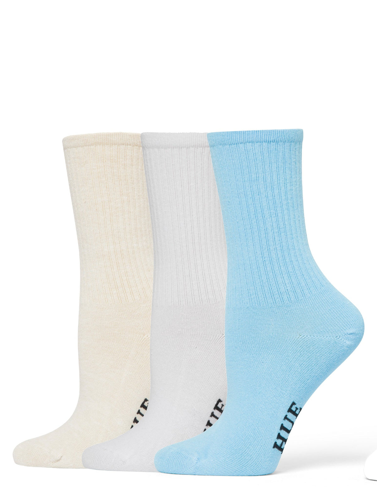 Hue Women's Must Have Crew 3 Pair Pack - Blue