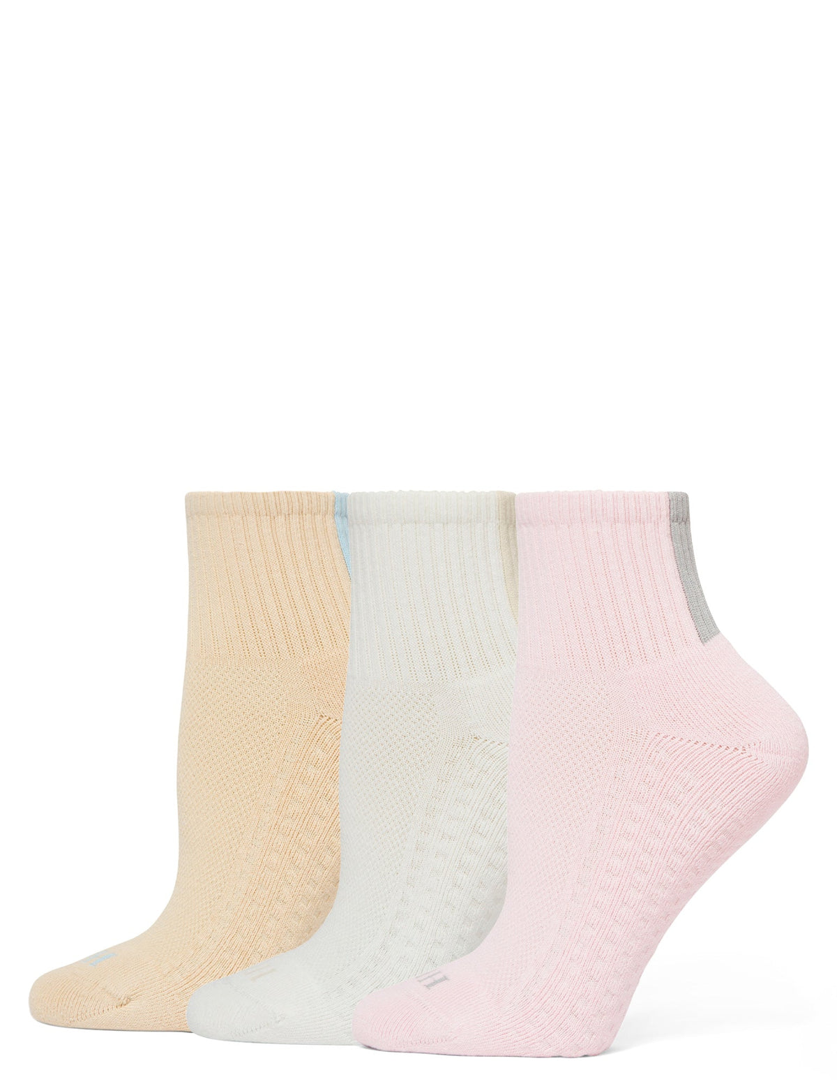 Hue Air Cushion Mini Crew Top Socks 3 Pair Pack - Parfait Pink