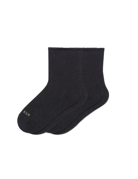 Hue Wool Blend Mini Crew 2 Pair Pack - Black